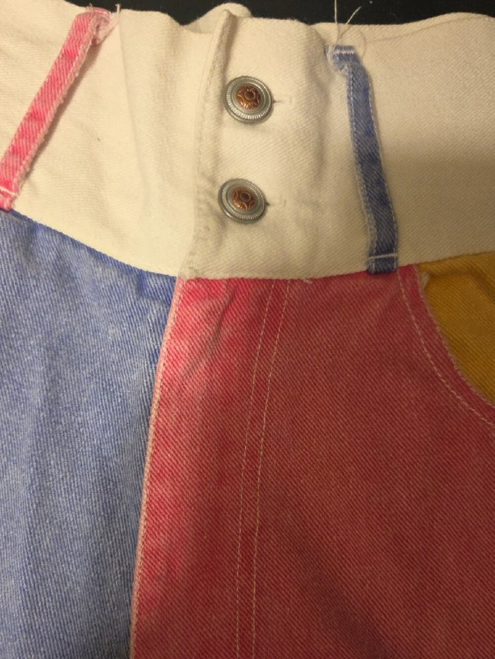 High-Waist Colorblock Shorts in Pink, Blue & Yellow
